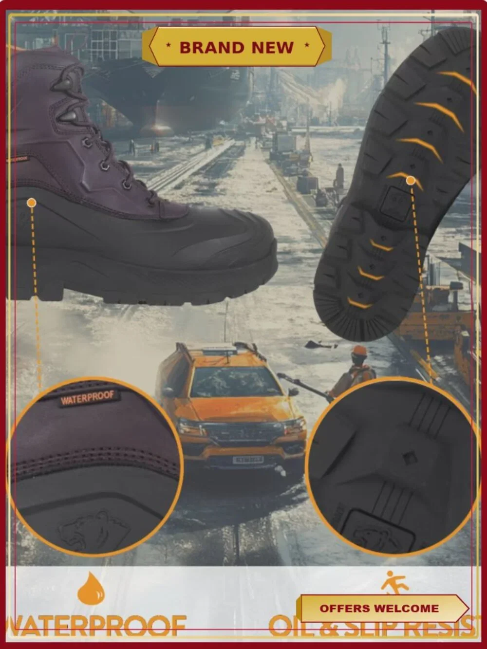 Men's Insulated Composite Toe Work Boots Freezer